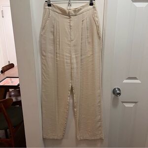 Cotton On cream high waist wide leg trousers size 6
